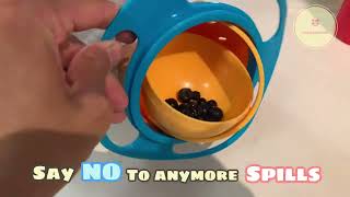 Rotating Bowl for Baby | Anti-Spill Gyro Bowl- Say NO to spills | HBK