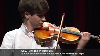 Julian Walder performs Bach's Solo Sonata No. 2 in A Minor, BWV 1003