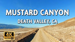 Death Valley National Park, California, USA: Mustard Canyon Scenic Drive - 4k Video With Live Sound