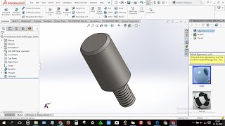 How to design Threaded dowel pin Male type in solidworks