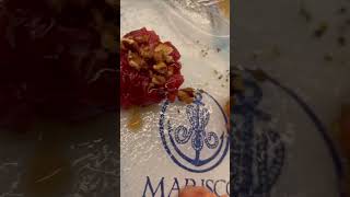 Tartare di GAMBERO ROSSO, SALMONE E TONNO da Marisco in Sicilia #shorts