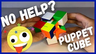 Puppet Cube V1 - Can I Solve With No Help? (Funny Video)