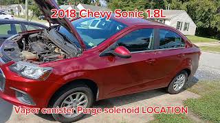 2018 Chevy Sonic 1.8L vapor canister purge solenoid location