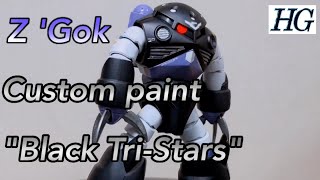 Z'Gok Custom paint with spray can (black tri stars) HG1/144 #กันดั้ม #ทำสีกันดั้ม