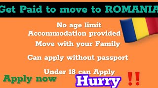 Get Paid to Move to ROMANIA For Free With Your Family. No age Limit. No IELTS. No application Fees‼️