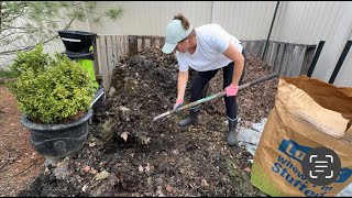 Compost restart, tomato and pepper seeds, pea trellis, planting potatoes