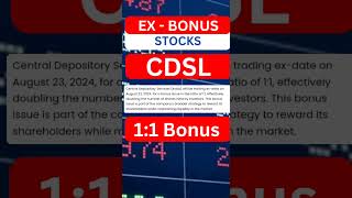 cdsl bonus 1:1 BONUS #bonusshare #dividendstocks