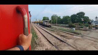 Epic High Speed Parallel race between Telangana express and goods train