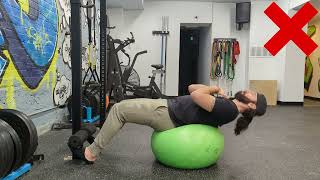 Swiss Ball Crunches - Feet Anchored