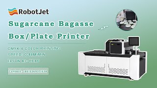 Sugarcane bagasse box printing machine，color digital printing on hamburger boxes