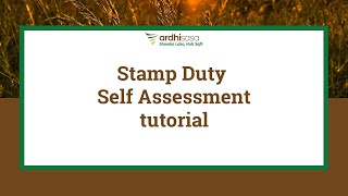 Ardhisasa | Ardhipay Stamp Duty Self Assessment tutorial