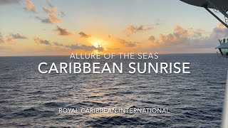 Caribbean Sunrise on the Allure of the Seas on approach into Oranjestad Aruba October 19 2022