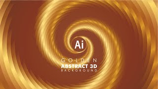 Golden Spiral Or Twirl Abstract 3d Background Illustrator in Adobe CC 2020 in Hindi