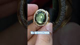 Green sapphire Thailand star 12 ring perak / bangsing kresna / gemstone / batu permata / jewelry