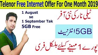 Telenor Free Internet Offer For One Month 2019