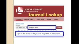 Lavery Library - Finding Full Text from a Citation