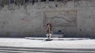 Changing of the Guards Evzones. Greek Parliament/Tomb of the Unknown Soldier