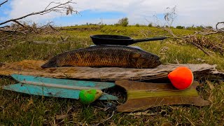 Encontramos el ESTANQUE de las TARARIRAS, PESCA con Señuelo y línea de mano con Boya