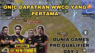 ONIC MENDAPATKAN WWCD YANG PERTAMA!!! DGL Pro Qualifier -Day 1 [Highlight]