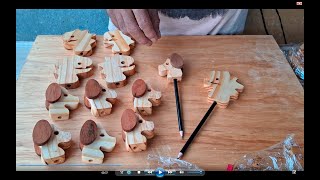 Ponteiras divertidas para lápis com sobras de madeiras #Madeira #Artesanato