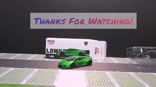 Mini Gt 1/64 diecast Lamborghini Huracan Green Liberty Walk LBWK.