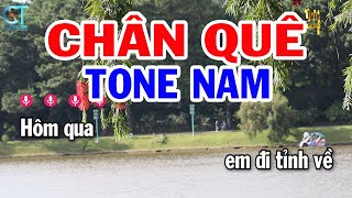 Karaoke Chân Quê Tone Nam ( Bm ) Nhạc Sống Mới || Karaoke Tuấn Kiệt