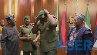 How Tinubu Decorated The New Chief of Army Staff Olufemi Oluyede With New Rank of Lieutenant-General