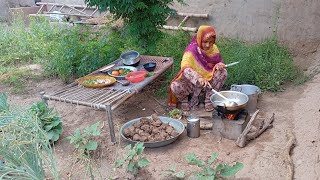 village life|| aloo bhindi recipe in village|| village life style