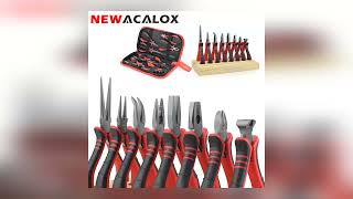 NEWACALOX 8Pcs Mini Pliers Set Jewelry Making Beading Wire 4.5 Inch Wire Cu