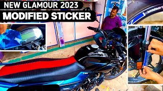 आ गया New Hero glamour 125 modified ❤️ glamour bike modified sticker