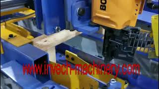 Wood pallet legs nailing machine