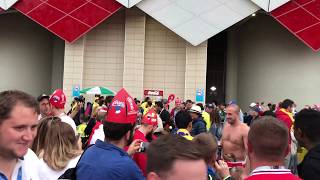 England-Colombia 2018. Pre match atmosphere from the Colombian end.  Inglaterra- colombia atmósfera