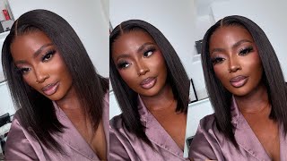 EASY THROW ON & GO WIG | PRE-PLUCKED, PRE-BLEACHED & PRE-CUT LACE FT NADULA HAIR | YAKI 12 BOB WIG