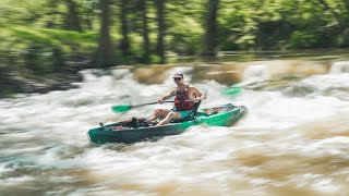 Sit On Kayaks in Flood Rapids - Near Disaster! (Medina River)