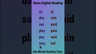 Basic English Reading - Sounds of AY and AI #americanenglish #readingenglish #americanaccent