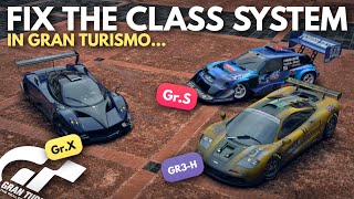 How to fix the CLASS SYSTEM in GT7 | Group System Reworked | Gran Turismo | Gr4 Gr3 Gr2 Gr1 GrB GrX