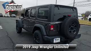 Used 2019 Jeep Wrangler Unlimited Sport, Flemington, NJ J18726A