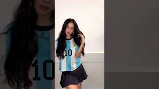 Did jisoo support Messi 😳🥹#shorts #blackpink #jisoo #messi