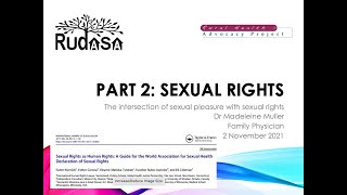 Sexual Health, Sexual Pleasure, Sexual rights Part 2 Sexual Rights Dr Muller