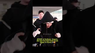 JENNIE at Incheon Airport, she has traveled back from Japan to Korea #jennie #blackpink