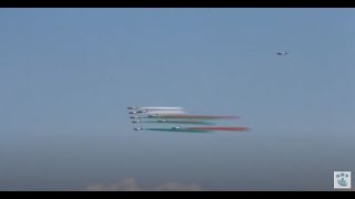 Frecce Tricolore giro d'Italia passaggio tra Codogno e Milano