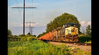 CSXT 288 Leads a X337 of all Centerbeams West Near Winnebago Il