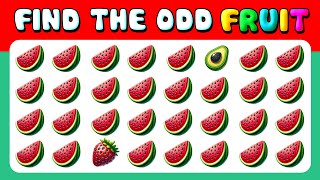 168 puzzles for GENIUS | Find the ODD Emoji Out - Fruits Quiz 🍉🍓🥑 Easy, Medium, Hard Levels