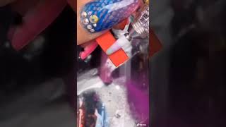 Mixing Purple & Red shorts nails nailart