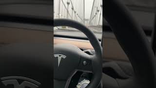 Taking my daughter to school in Tesla model 3 Auto pilot