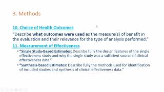 Pharmacoeconomics lecture 11: Systematic Reviews of Economic Literature