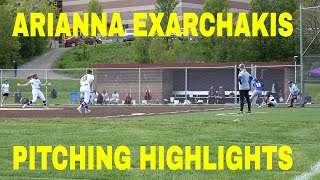 ARIANNA EXARCHAKIS MONROE WOODBURY VARSITY SOFTBALL NO HITTER PITCHING HIGHLIGHTS