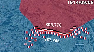 First Battle of Marne in 30 seconds using Google Earth