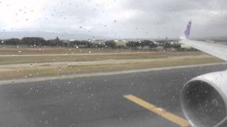 (ENGINE VIEW!) (HD) Hawaiian Airlines 767 - Wet Takeoff from Honolulu Int'l Airport