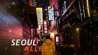 Seoul's Euljiro Alley Capture snowy night